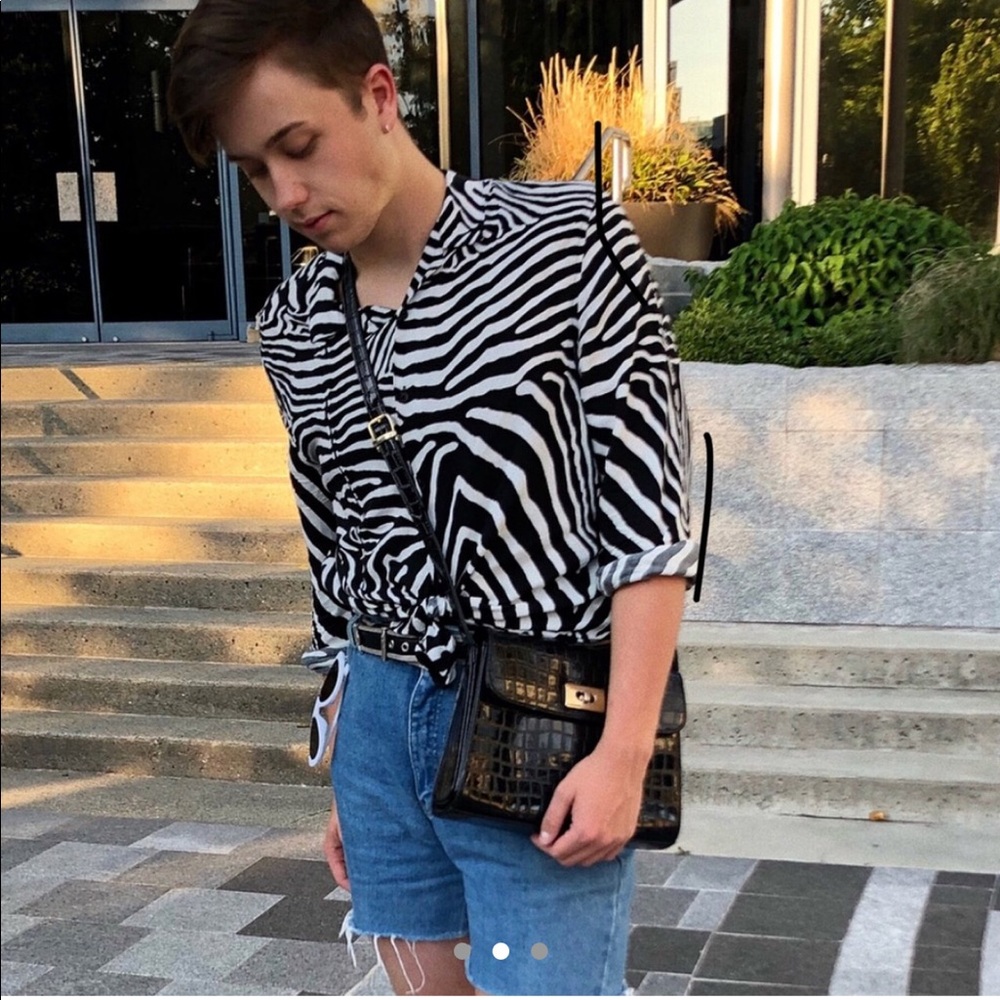 Topman Zebra Button Up Shirt - Picture 2 of 3